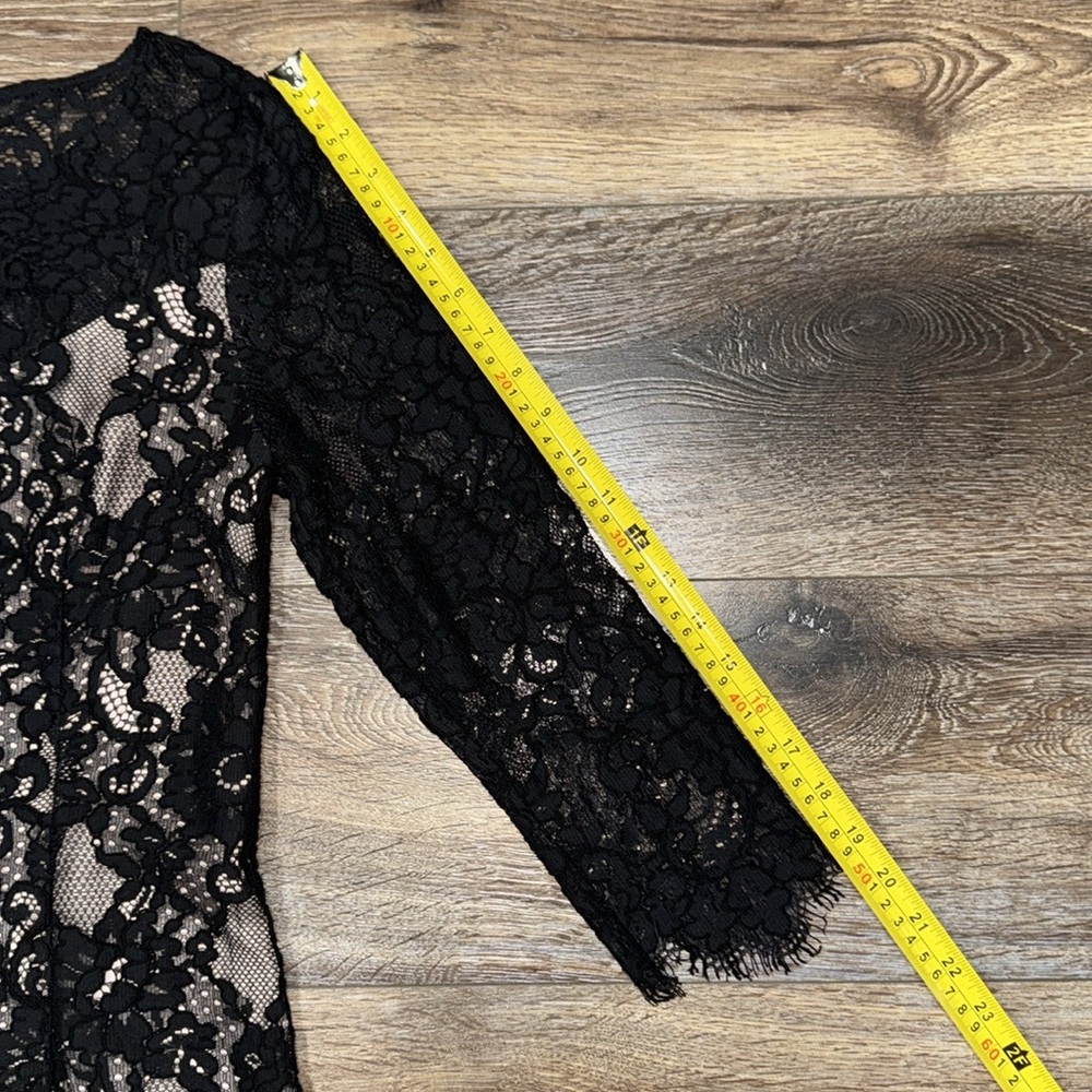 NWT🖤BB DAKOTA Women's Hale Scalloped Black Lace Dress Size 4 - Picture 11 of 14
